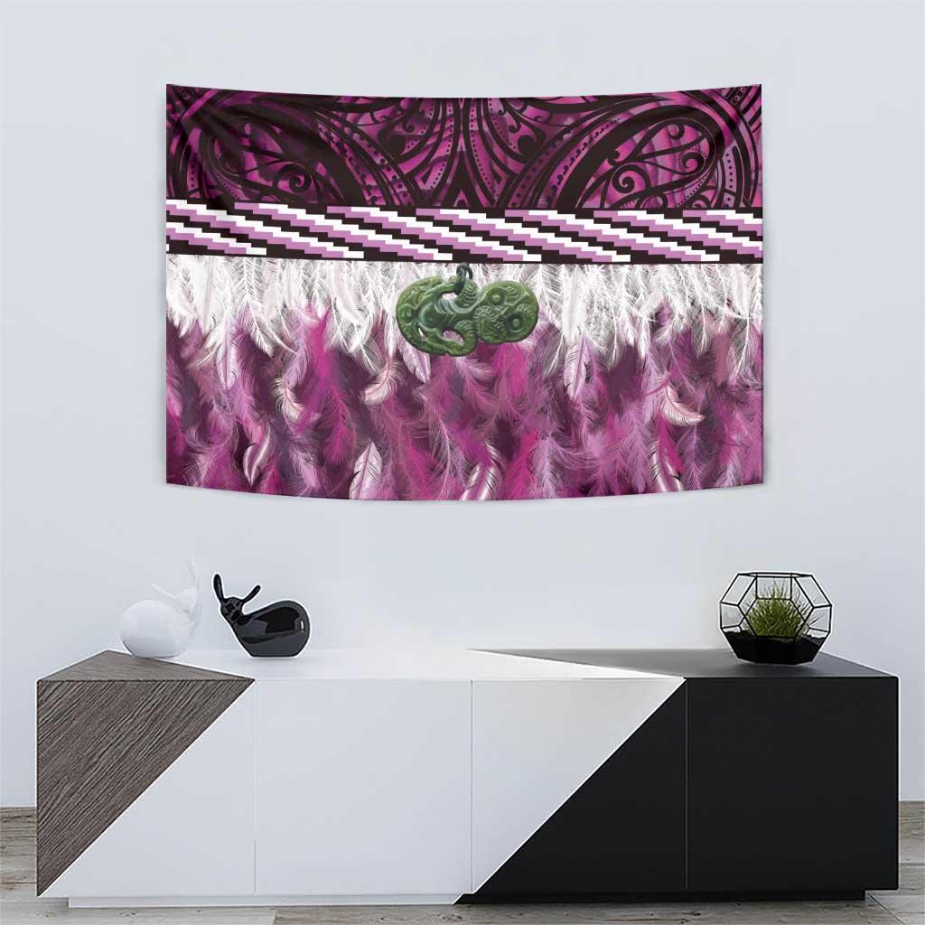 Pink Traditional Cloak Aotearoa Tapestry Maori Paua Shell Korowai Pattern LT14 - Polynesian Pride