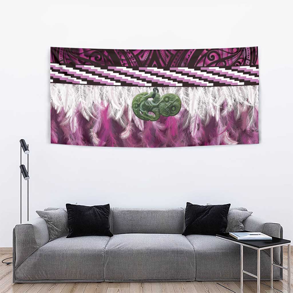 Pink Traditional Cloak Aotearoa Tapestry Maori Paua Shell Korowai Pattern LT14 - Polynesian Pride