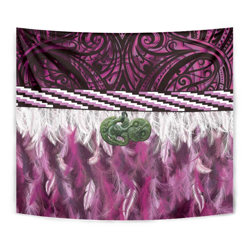 Pink Traditional Cloak Aotearoa Tapestry Maori Paua Shell Korowai Pattern LT14 - Polynesian Pride