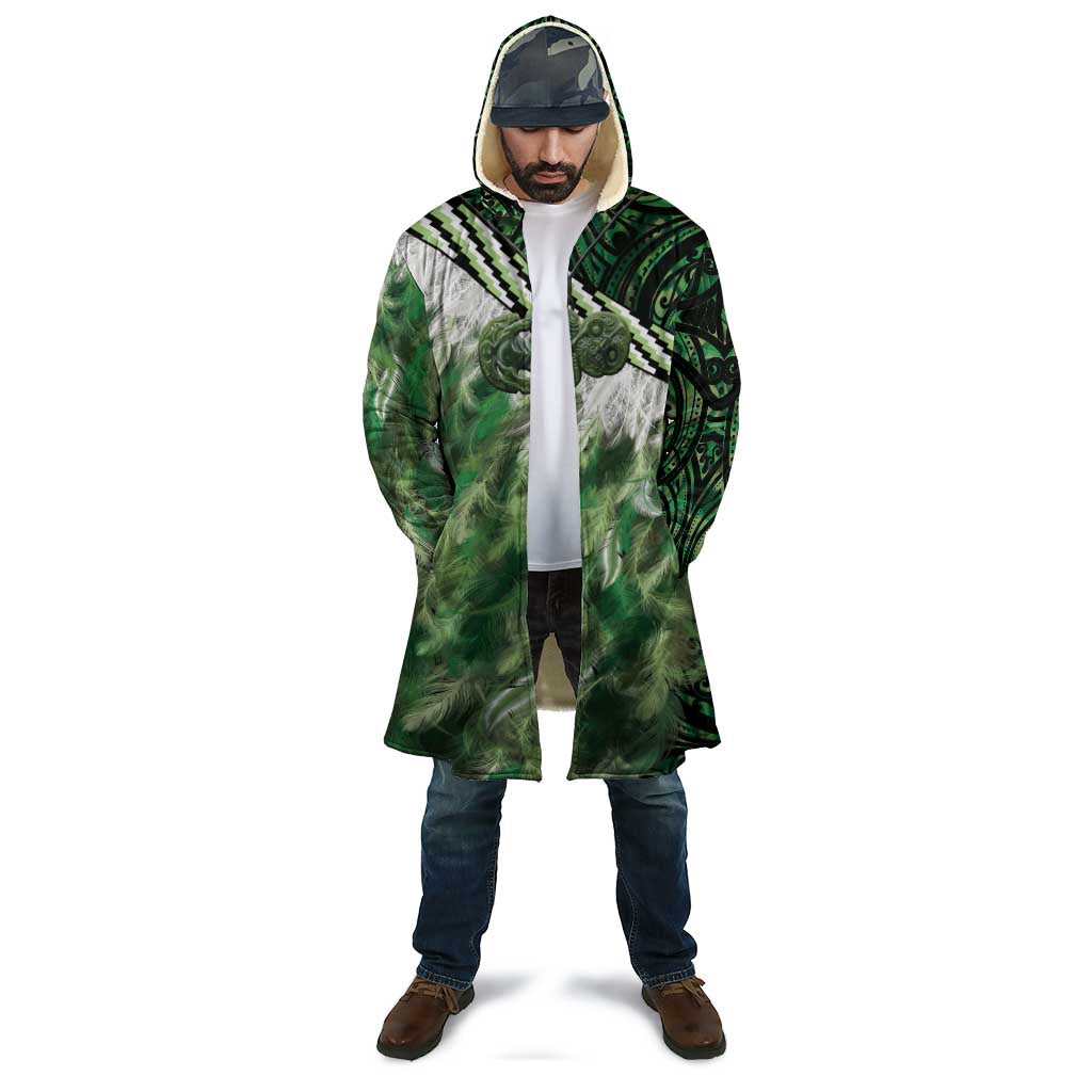 Green Traditional Cloak Aotearoa Cloak Maori Paua Shell Korowai Pattern - Polynesian Pride