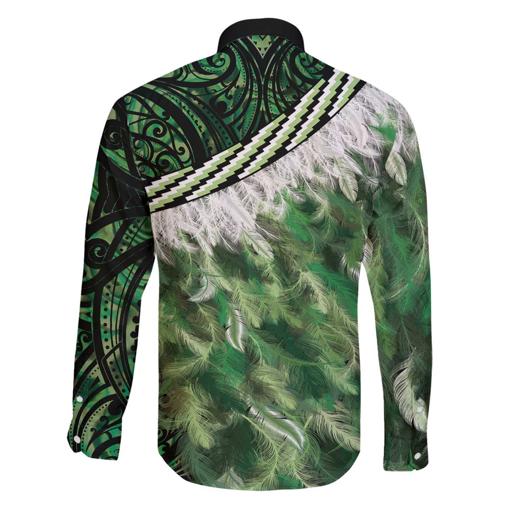 Green Traditional Cloak Aotearoa Family Matching Long Sleeve Bodycon Dress and Hawaiian Shirt Maori Paua Shell Korowai Pattern LT14 - Polynesian Pride