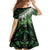Green Traditional Cloak Aotearoa Family Matching Off The Shoulder Long Sleeve Dress and Hawaiian Shirt Maori Paua Shell Korowai Pattern