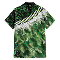 Green Traditional Cloak Aotearoa Family Matching Off Shoulder Maxi Dress and Hawaiian Shirt Maori Paua Shell Korowai Pattern