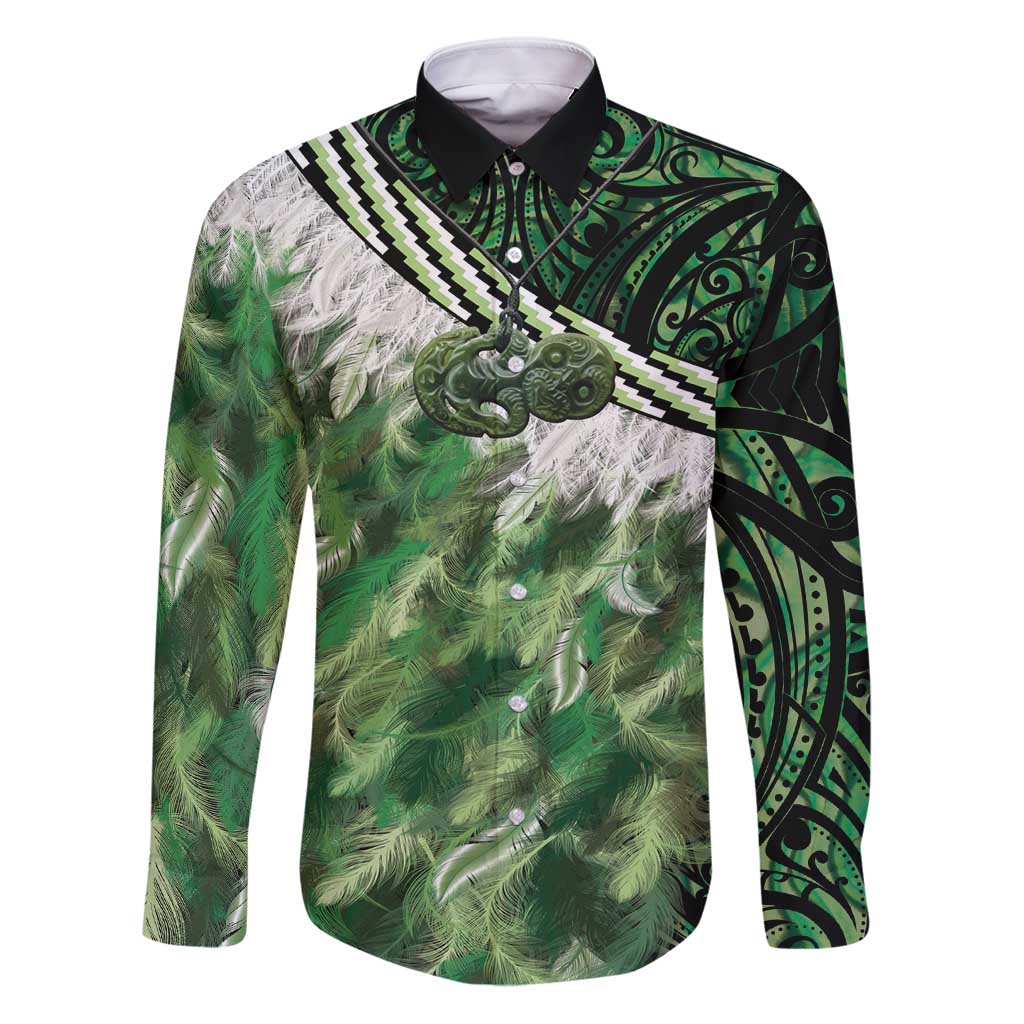 Green Traditional Cloak Aotearoa Family Matching Puletasi and Hawaiian Shirt Maori Paua Shell Korowai Pattern