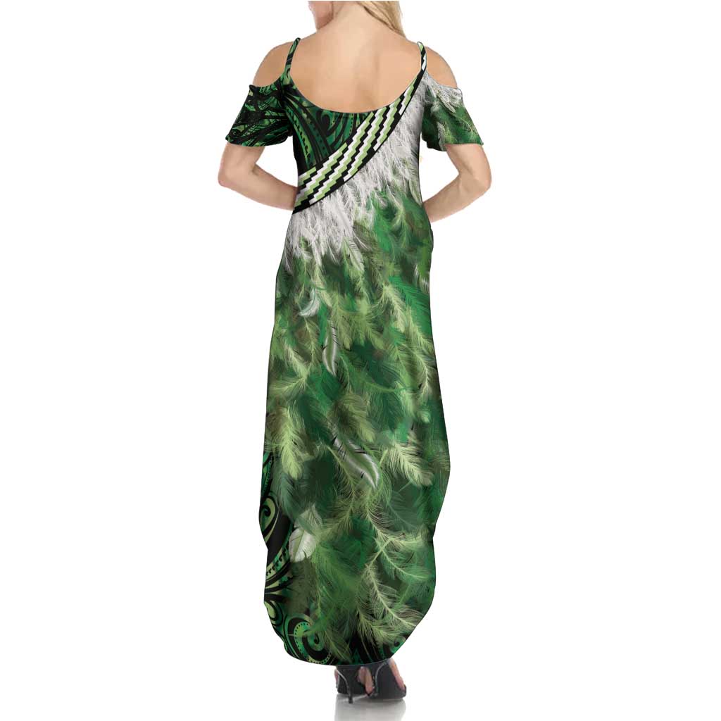 Green Traditional Cloak Aotearoa Family Matching Summer Maxi Dress and Hawaiian Shirt Maori Paua Shell Korowai Pattern
