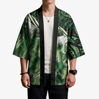 Green Traditional Cloak Aotearoa Kimono Maori Paua Shell Korowai Pattern - Polynesian Pride