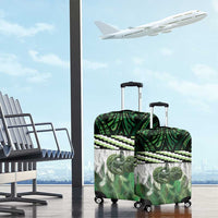 Green Traditional Cloak Aotearoa Luggage Cover Maori Paua Shell Korowai Pattern LT14 - Polynesian Pride