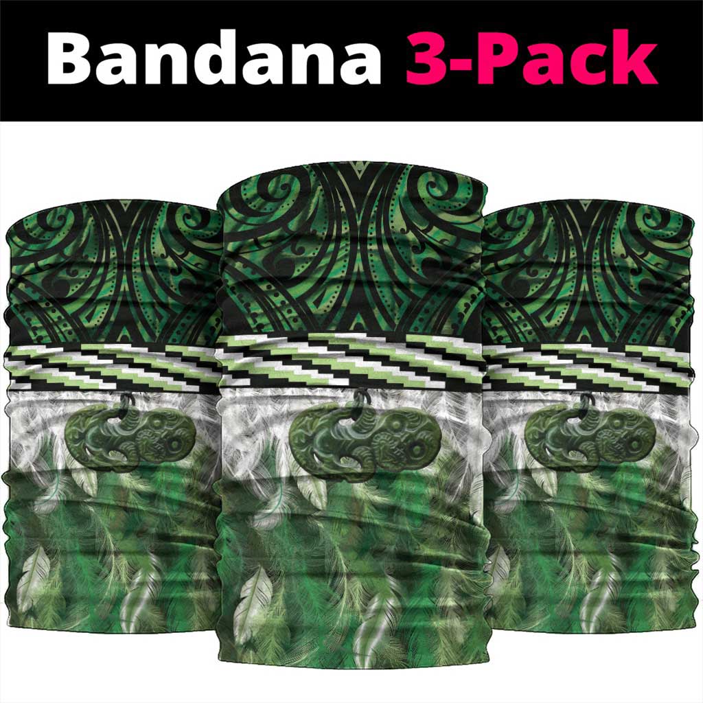 Green Traditional Cloak Aotearoa Neck Gaiter Maori Paua Shell Korowai Pattern - Polynesian Pride