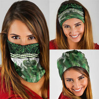 Green Traditional Cloak Aotearoa Neck Gaiter Maori Paua Shell Korowai Pattern - Polynesian Pride
