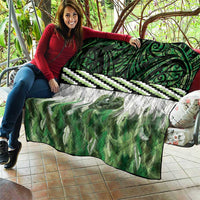 Green Traditional Cloak Aotearoa Quilt Maori Paua Shell Korowai Pattern LT14 - Polynesian Pride