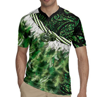 Green Traditional Cloak Aotearoa Rugby Jersey Maori Paua Shell Korowai Pattern