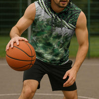Green Traditional Cloak Aotearoa Sleeveless Hoodie Maori Paua Shell Korowai Pattern LT14 - Polynesian Pride