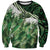 Green Traditional Cloak Aotearoa Sweatshirt Maori Paua Shell Korowai Pattern