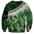 Green Traditional Cloak Aotearoa Sweatshirt Maori Paua Shell Korowai Pattern