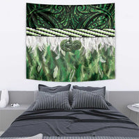 Green Traditional Cloak Aotearoa Tapestry Maori Paua Shell Korowai Pattern LT14 - Polynesian Pride