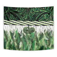 Green Traditional Cloak Aotearoa Tapestry Maori Paua Shell Korowai Pattern LT14 - Polynesian Pride