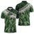 Green Traditional Cloak Aotearoa Zipper Polo Shirt Maori Paua Shell Korowai Pattern - Polynesian Pride