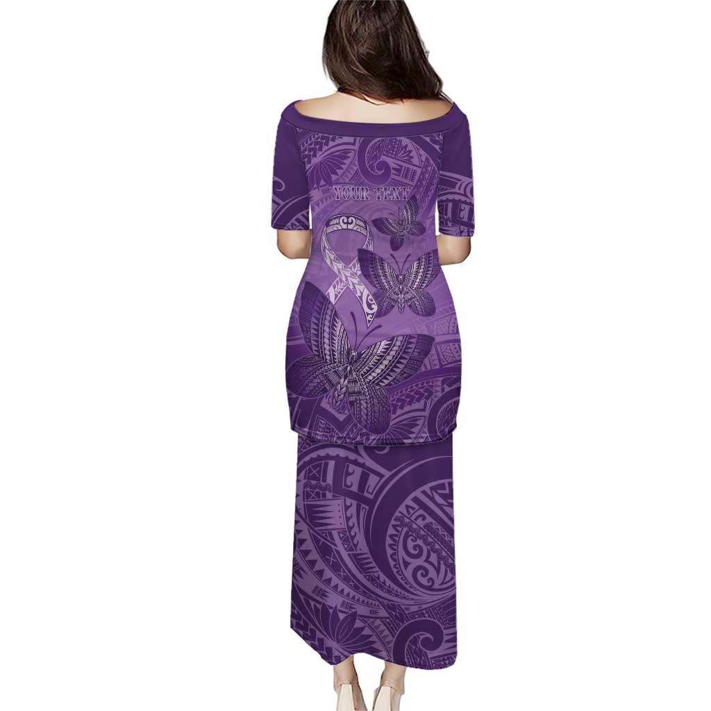 Personalised Polynesia Lupus Awareness Month Puletasi Warrior Purple Ribbon Polynesian Butterflies LT14 - Polynesian Pride