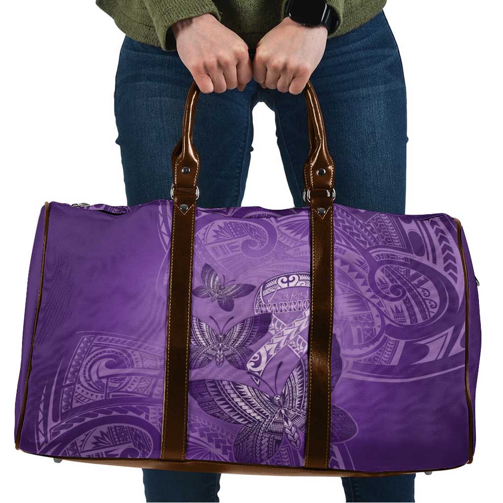 Polynesia Lupus Awareness Month Travel Bag Warrior Purple Ribbon Polynesian Butterflies