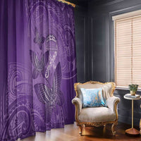 Polynesia Lupus Awareness Month Window Curtain Warrior Purple Ribbon Polynesian Butterflies