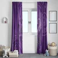 Polynesia Lupus Awareness Month Window Curtain Warrior Purple Ribbon Polynesian Butterflies