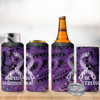 Lupus Awareness Month New Zealand 4 in 1 Can Cooler Tumbler Be Strong Warrior Maori Silver Fern