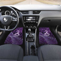 Lupus Awareness Month New Zealand Car Mats Be Strong Warrior Maori Silver Fern LT14 Set 2pcs - Front Purple - Polynesian Pride