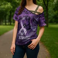 Lupus Awareness Month New Zealand Cross Shoulder Shirt Be Strong Warrior Maori Silver Fern