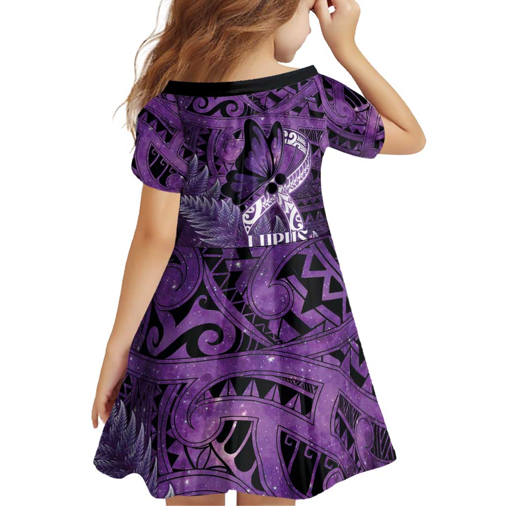 Lupus Awareness Month New Zealand Family Matching Off Shoulder Maxi Dress and Hawaiian Shirt Be Strong Warrior Maori Silver Fern
