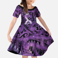 Lupus Awareness Month New Zealand Family Matching Off Shoulder Short Dress and Hawaiian Shirt Be Strong Warrior Maori Silver Fern