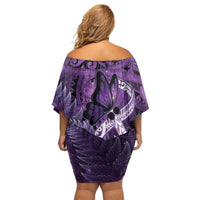 Lupus Awareness Month New Zealand Family Matching Off Shoulder Short Dress and Hawaiian Shirt Be Strong Warrior Maori Silver Fern