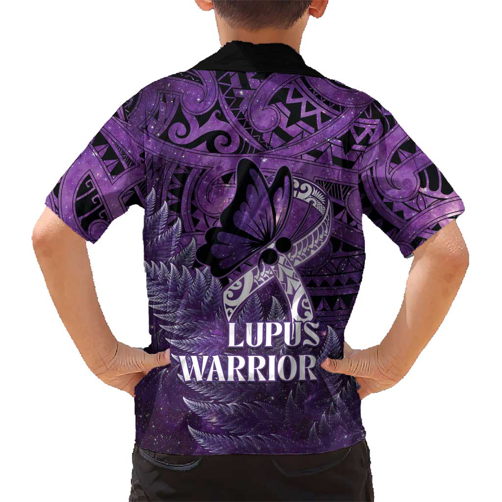 Lupus Awareness Month New Zealand Family Matching Summer Maxi Dress and Hawaiian Shirt Be Strong Warrior Maori Silver Fern