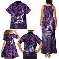 Lupus Awareness Month New Zealand Family Matching Tank Maxi Dress and Hawaiian Shirt Be Strong Warrior Maori Silver Fern