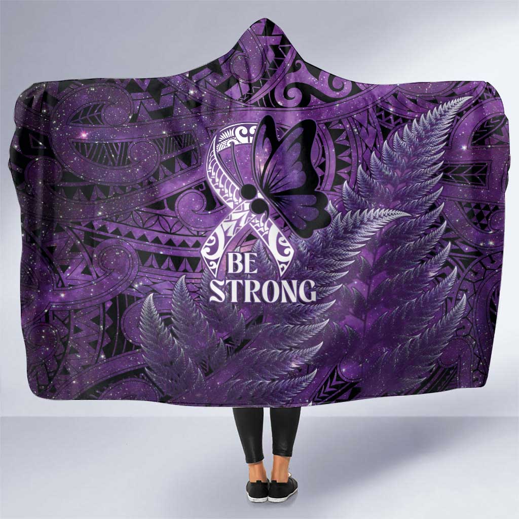 Lupus Awareness Month New Zealand Hooded Blanket Be Strong Warrior Maori Silver Fern