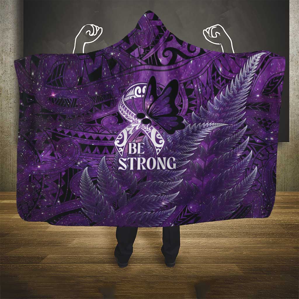 Lupus Awareness Month New Zealand Hooded Blanket Be Strong Warrior Maori Silver Fern