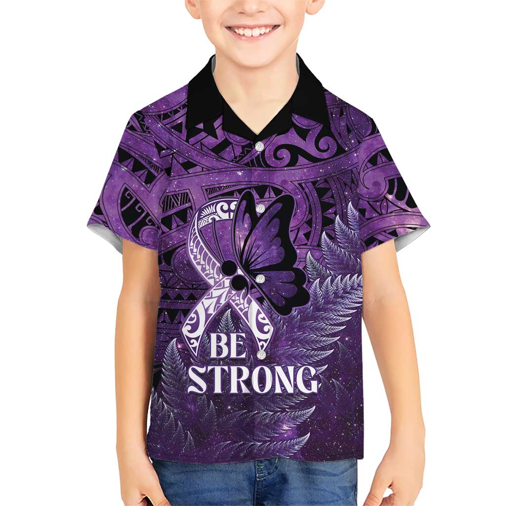 Lupus Awareness Month New Zealand Kid Hawaiian Shirt Be Strong Warrior Maori Silver Fern