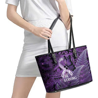 Lupus Awareness Month New Zealand Leather Tote Bag Be Strong Warrior Maori Silver Fern