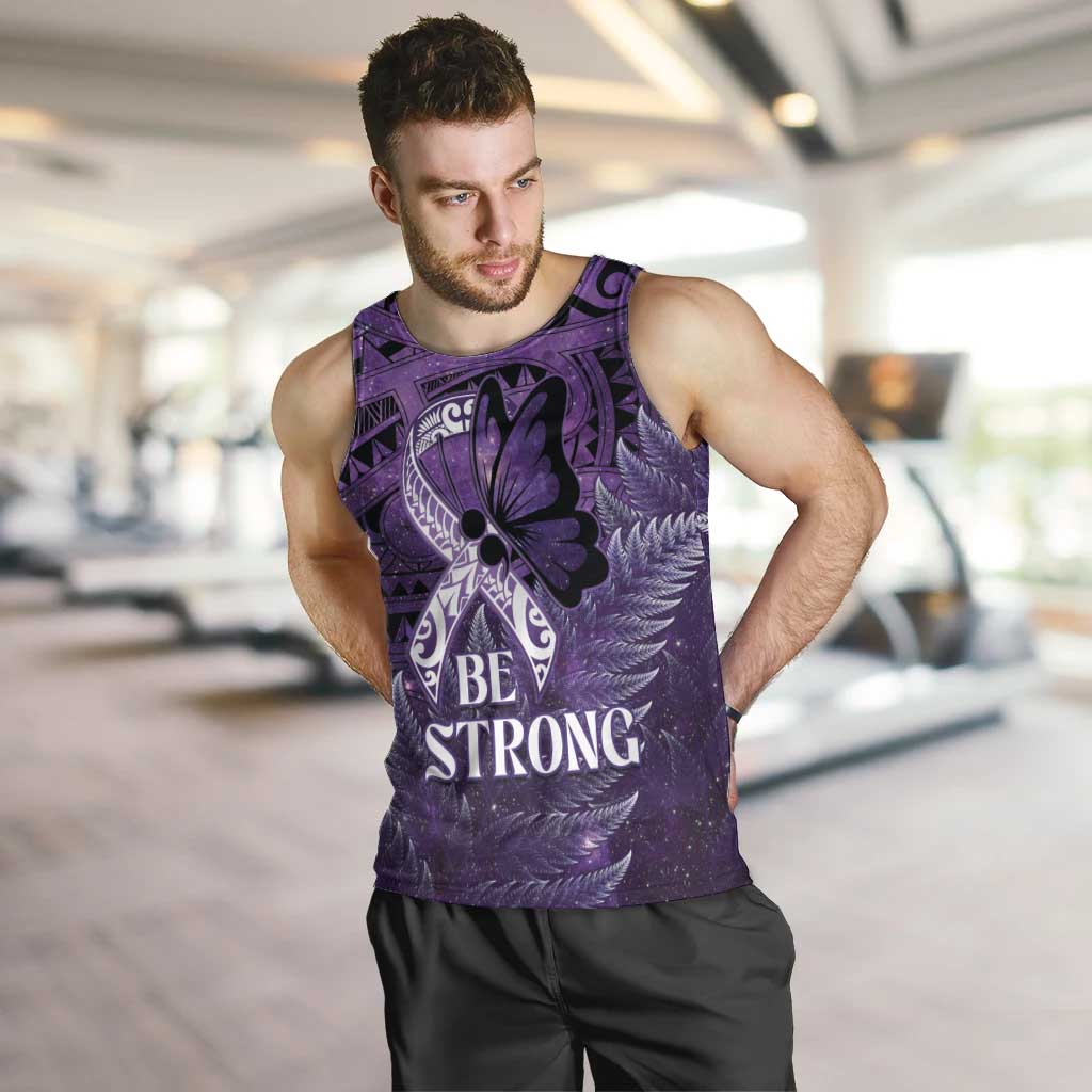 Lupus Awareness Month New Zealand Men Tank Top Be Strong Warrior Maori Silver Fern