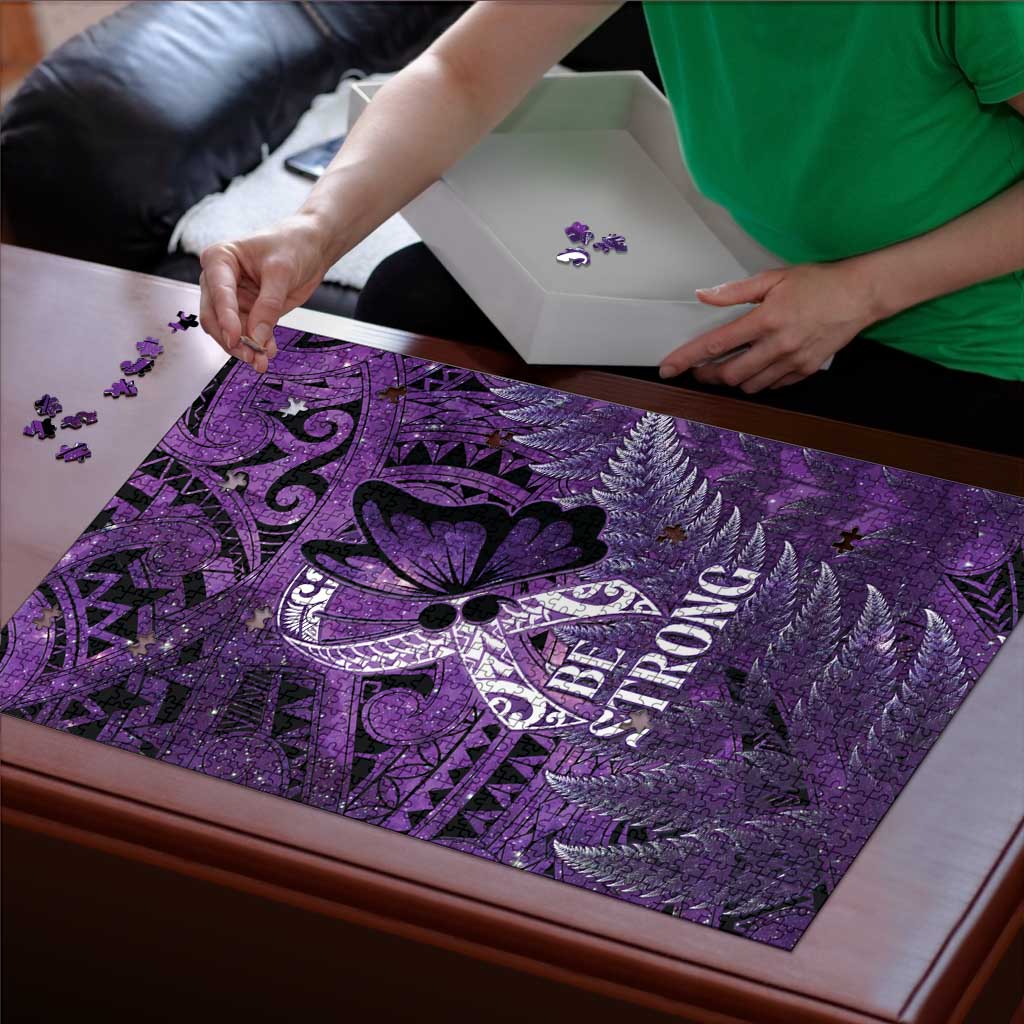 Lupus Awareness Month New Zealand Puzzle Be Strong Warrior Maori Silver Fern LT14 - Polynesian Pride