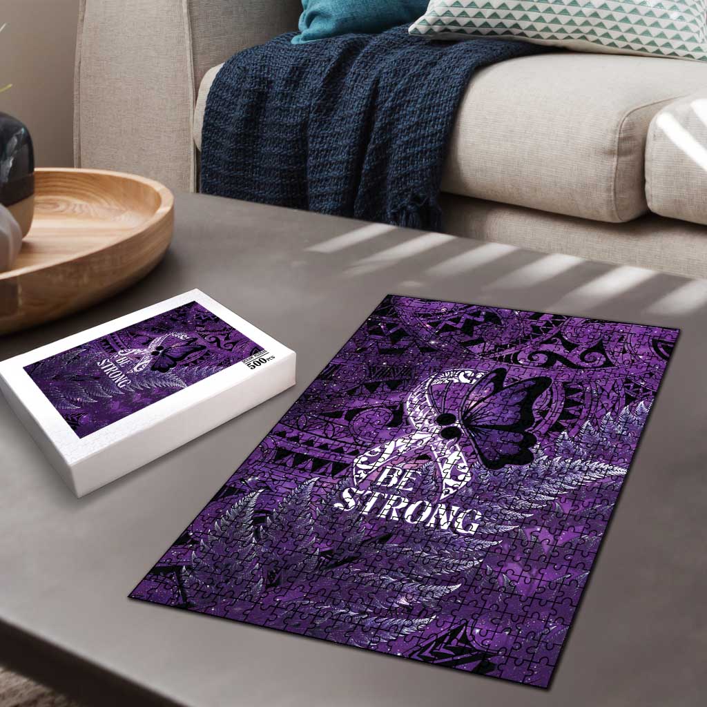 Lupus Awareness Month New Zealand Puzzle Be Strong Warrior Maori Silver Fern LT14 - Polynesian Pride