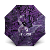 Lupus Awareness Month New Zealand Umbrella Be Strong Warrior Maori Silver Fern LT14 One Size Folded 11.42 inch Opened Diameter 37.4 inch Purple - Polynesian Pride