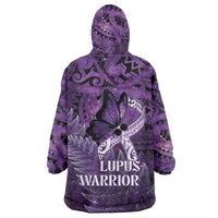 Lupus Awareness Month New Zealand Wearable Blanket Hoodie Be Strong Warrior Maori Silver Fern