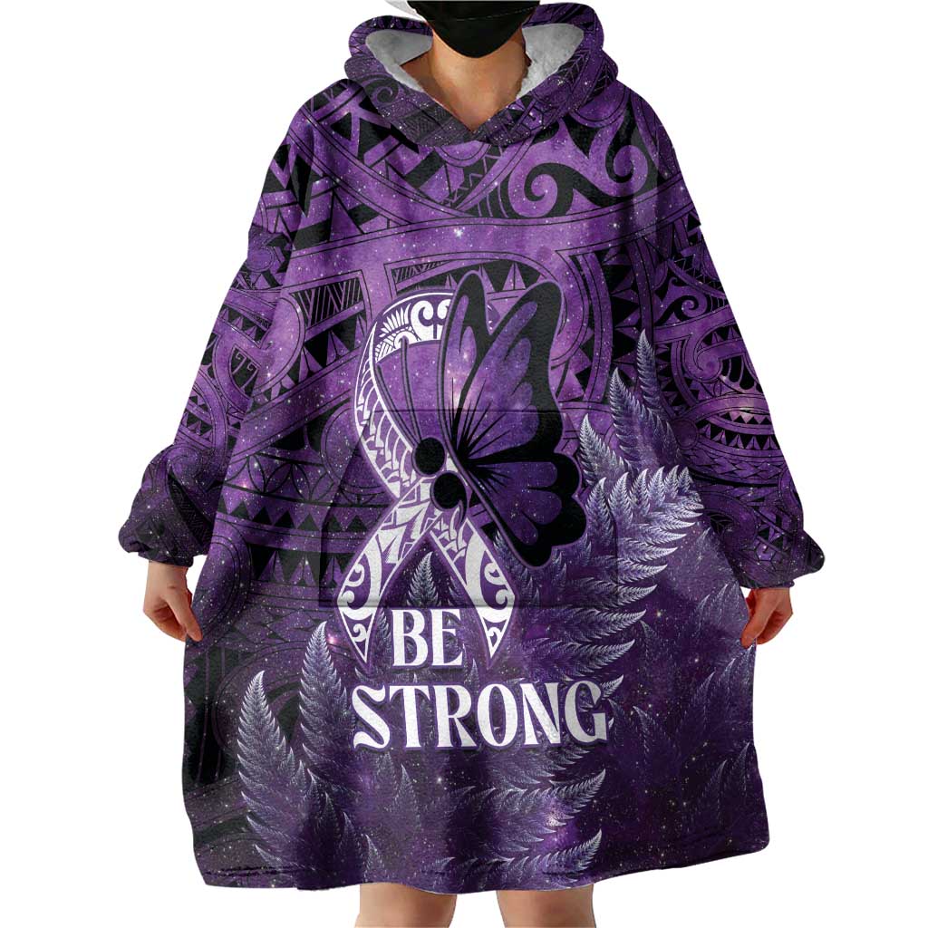 Lupus Awareness Month New Zealand Wearable Blanket Hoodie Be Strong Warrior Maori Silver Fern