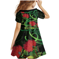 New Zealand Gecko Family Matching Mermaid Dress and Hawaiian Shirt Aotearoa Maori With Pohutukawa Flowers