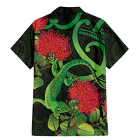 New Zealand Gecko Family Matching Mermaid Dress and Hawaiian Shirt Aotearoa Maori With Pohutukawa Flowers