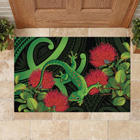 New Zealand Gecko Rubber Doormat Aotearoa Maori With Pohutukawa Flowers