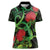 New Zealand Gecko Women Polo Shirt Aotearoa Maori With Pohutukawa Flowers