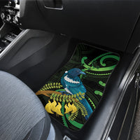 New Zealand Tui Bird Car Mats Aotearoa Maori With Kowhai Flowers