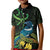 New Zealand Tui Bird Kid Polo Shirt Aotearoa Maori With Kowhai Flowers