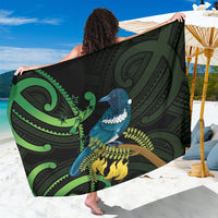 New Zealand Tui Bird Sarong Aotearoa Maori With Kowhai Flowers